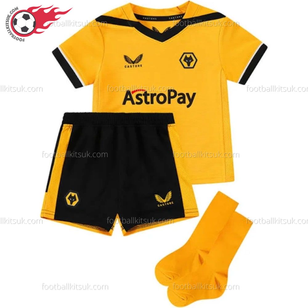 Wolves Home Kids 22/23 Football Kits Uk