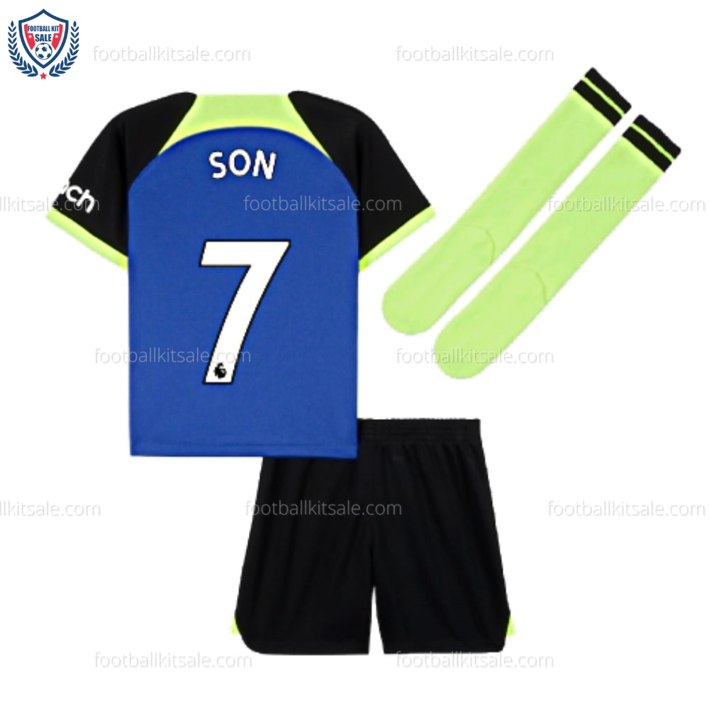 Tottenham Away Kids Son 7 Printed 22/23 Football Kits Uk