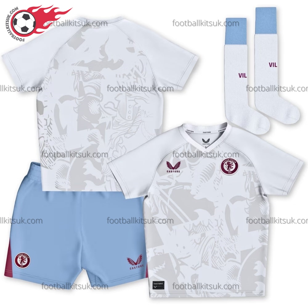 Aston Villa Away 23/24 Kid Football Kits UK