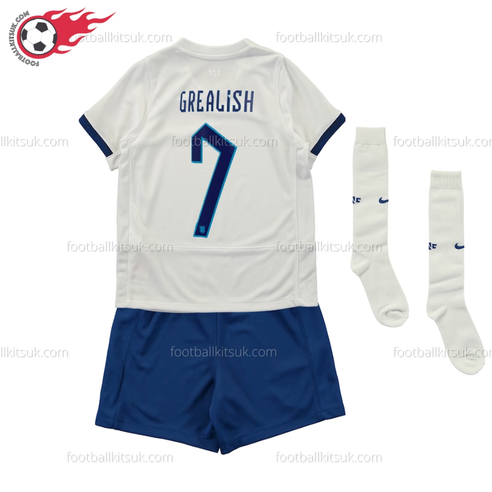 England Grealish 7 Home Kids Football Kits UK