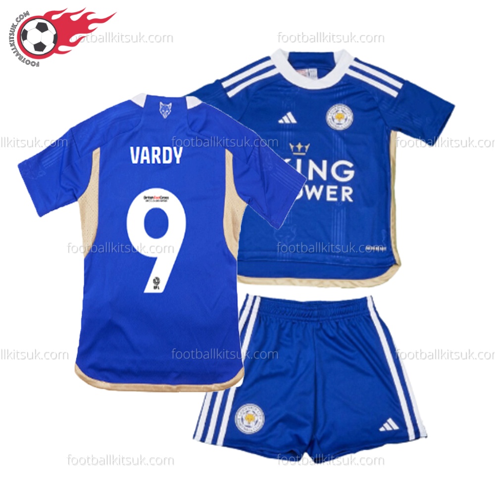Leicester Vardy 9 Home 23/24 Kid Football Kits UK