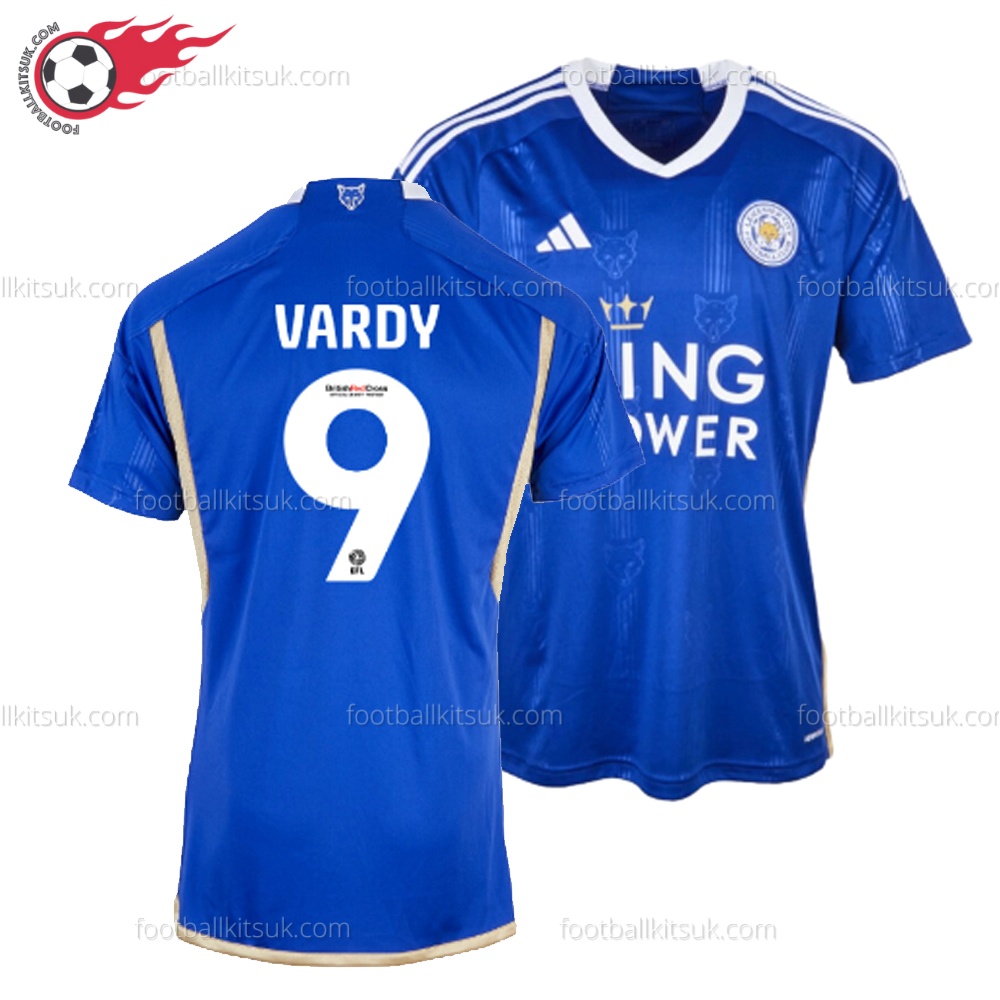 Leicester Vardy 9 Home 23/24 Football Shirt UK