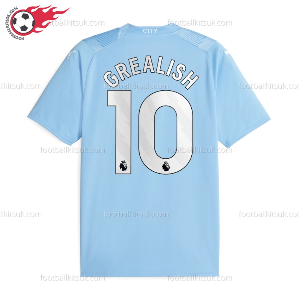 Man City Grealish 10 Home Football Shirt UK 2 Man City Grealish 10 Home Football Shirt UK