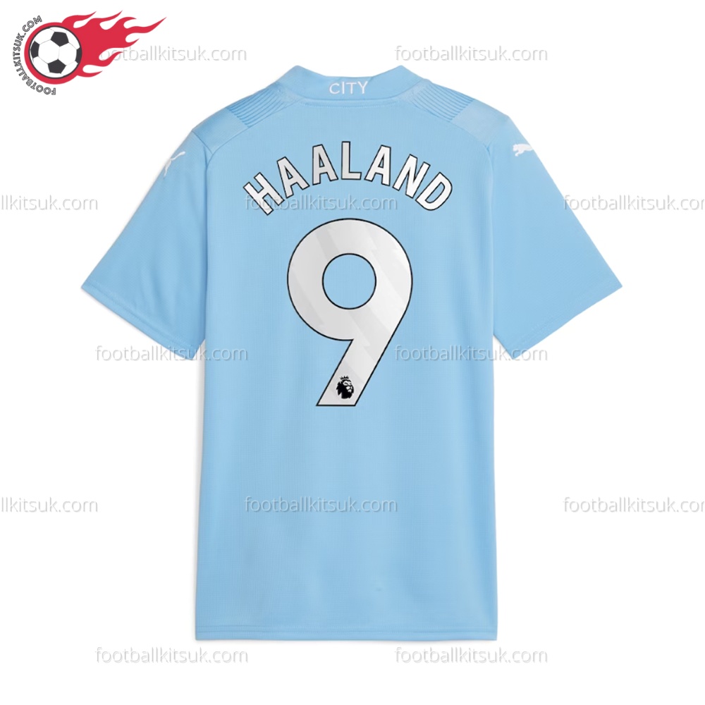 Man City Haaland 9 Home Football Shirt UK 1 Man City Haaland 9 Home Football Shirt UK