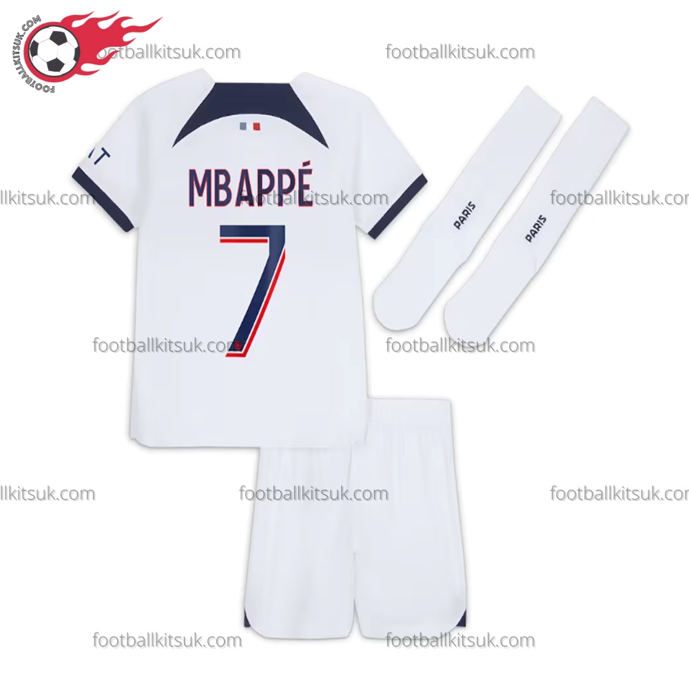 PSG Mbappe 7 Away Kids Football Kits UK