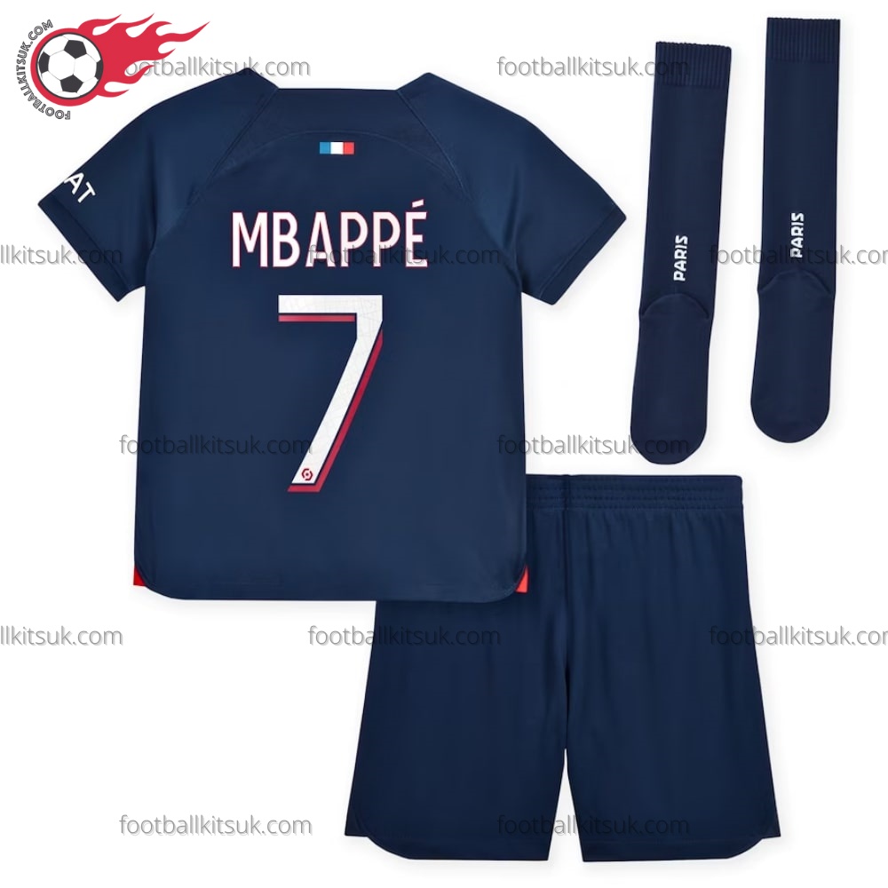 PSG Mbappe 7 Home Kids Football Kits UK