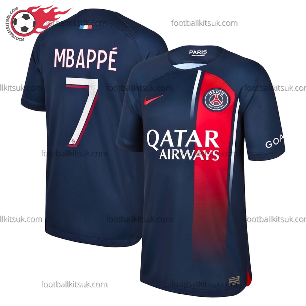 PSG Mbappe 7 Home 23/24 Football Shirt UK