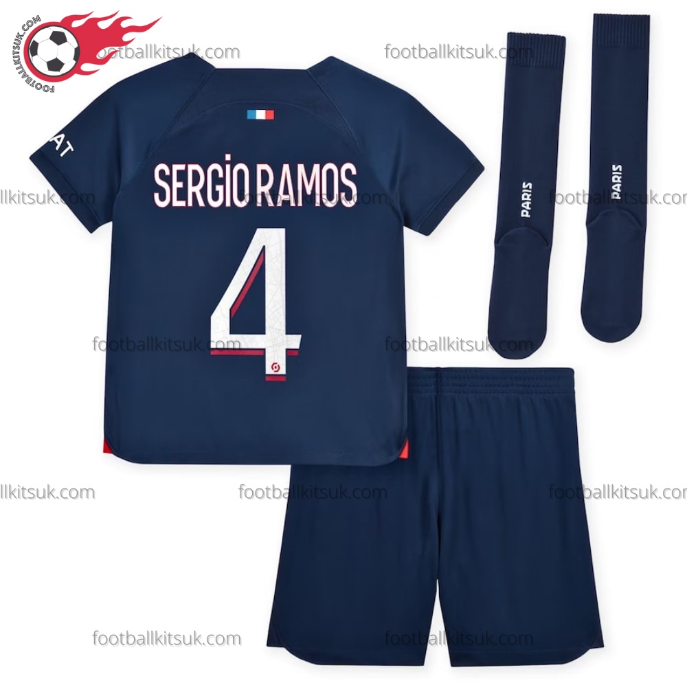 PSG Ramos 4 Home Kids Football Kits UK