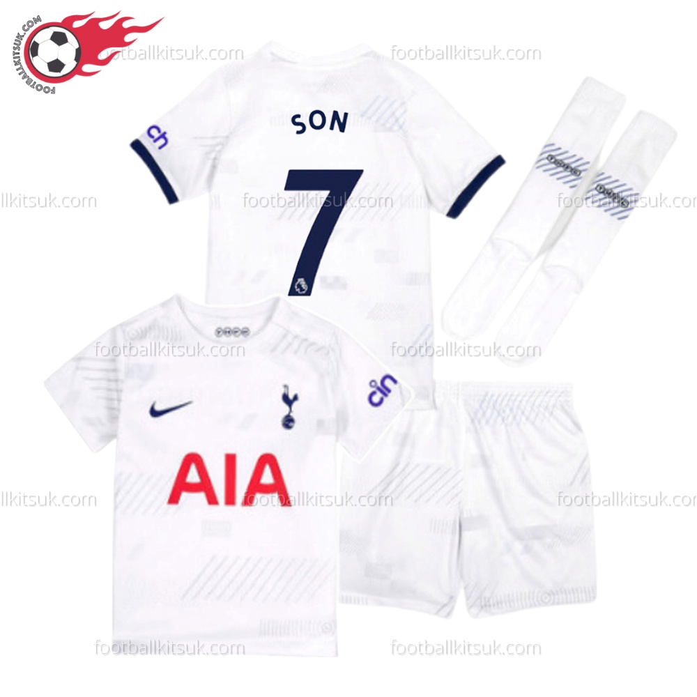 Tottenham Son 7 Home 23/24 Kid Football Kits UK
