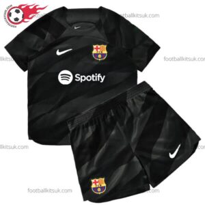 Barcelona Goalkeeper Black 23/24 Kid Football Kits UK
