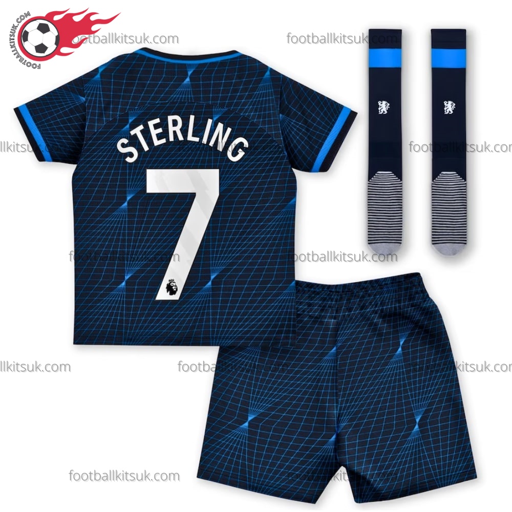 Chelsea Sterling 7 Away Kids Football Kits UK 1 Chelsea Sterling 7 Away Kids Football Kits UK