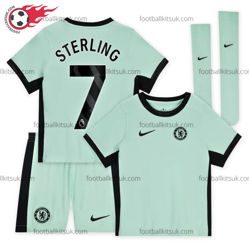 Chelsea Sterling 7 Third 23/24 Kid Football Kits UK