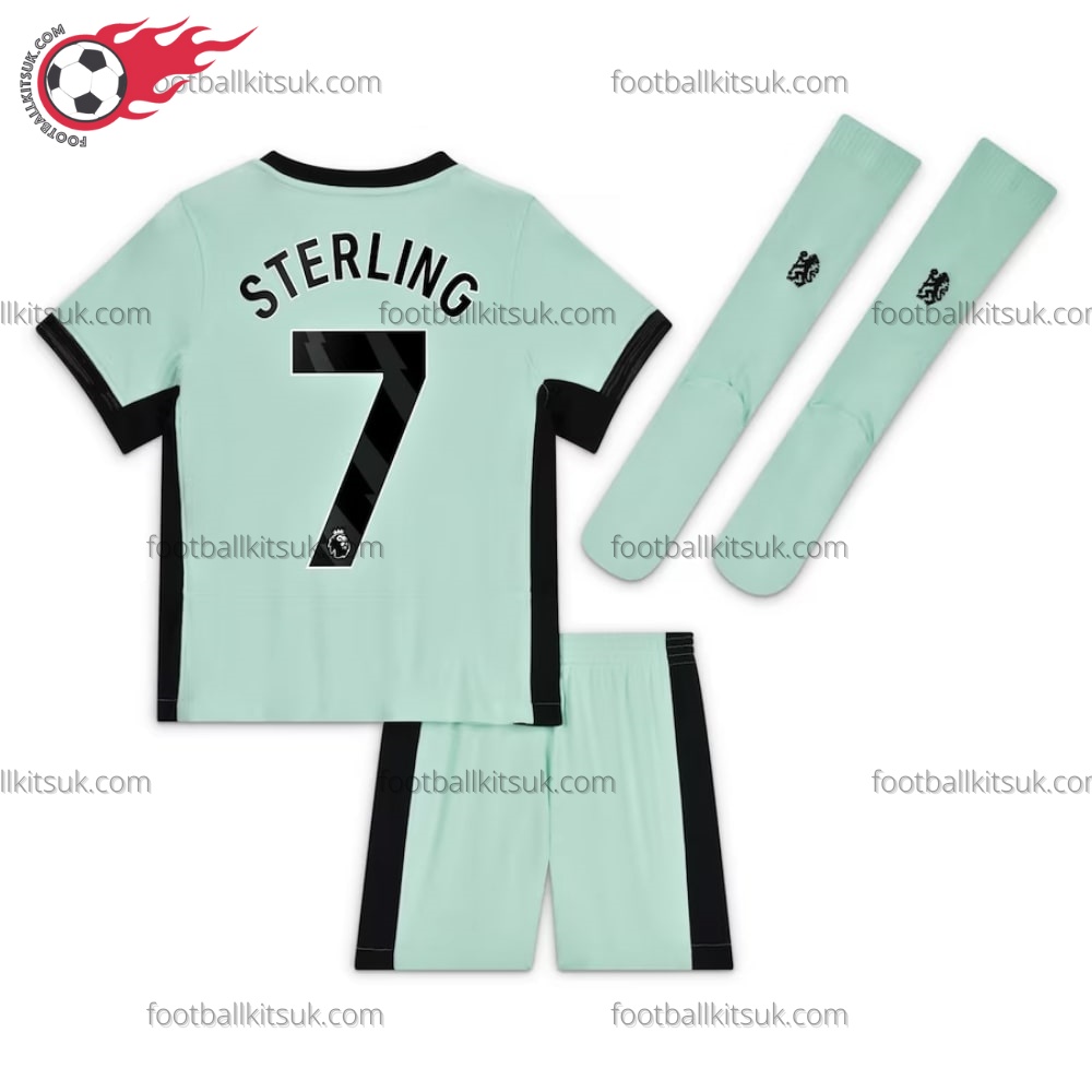 Chelsea Sterling 7 Third Kids Football Kits UK 1 Chelsea Sterling 7 Third Kids Football Kits UK