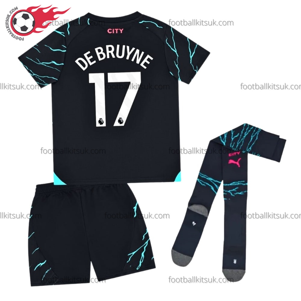 Man City Bruyne 17 Third Kids Football Kits UK