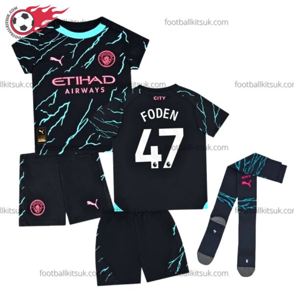 Man City Foden 47 Third 23/24 Kid Football Kits UK