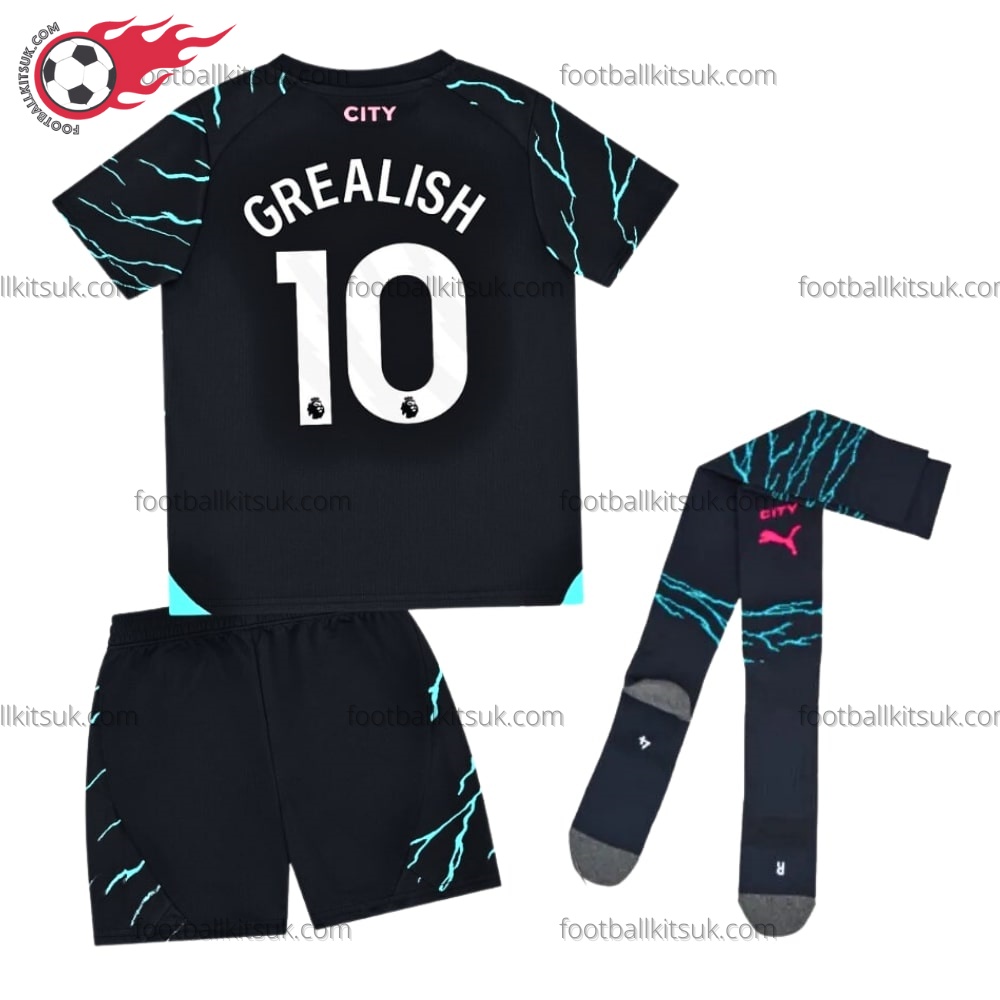 Man City Grealish 10 Third Kids Football Kits UK