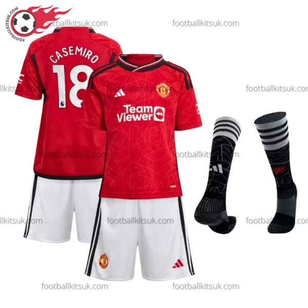 Man Utd Casemiro 18 Home 23/24 Kid Football Kits UK