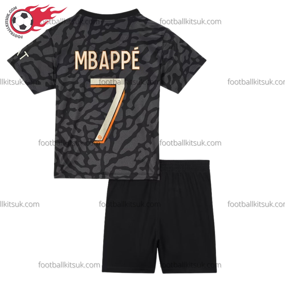 PSG Mbappe 7 Third 23/24 Kid Football Kits UK