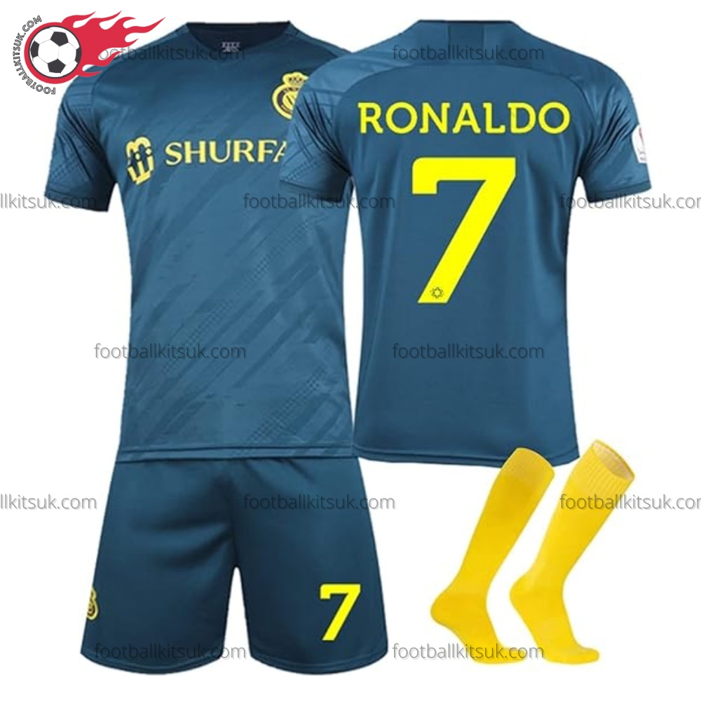 Al Nassr Ronaldo 7 Away 22/23 Kid Football Kits UK