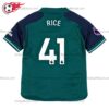 Arsenal Rice 41 Third 23/24 Kid Football Kits UK