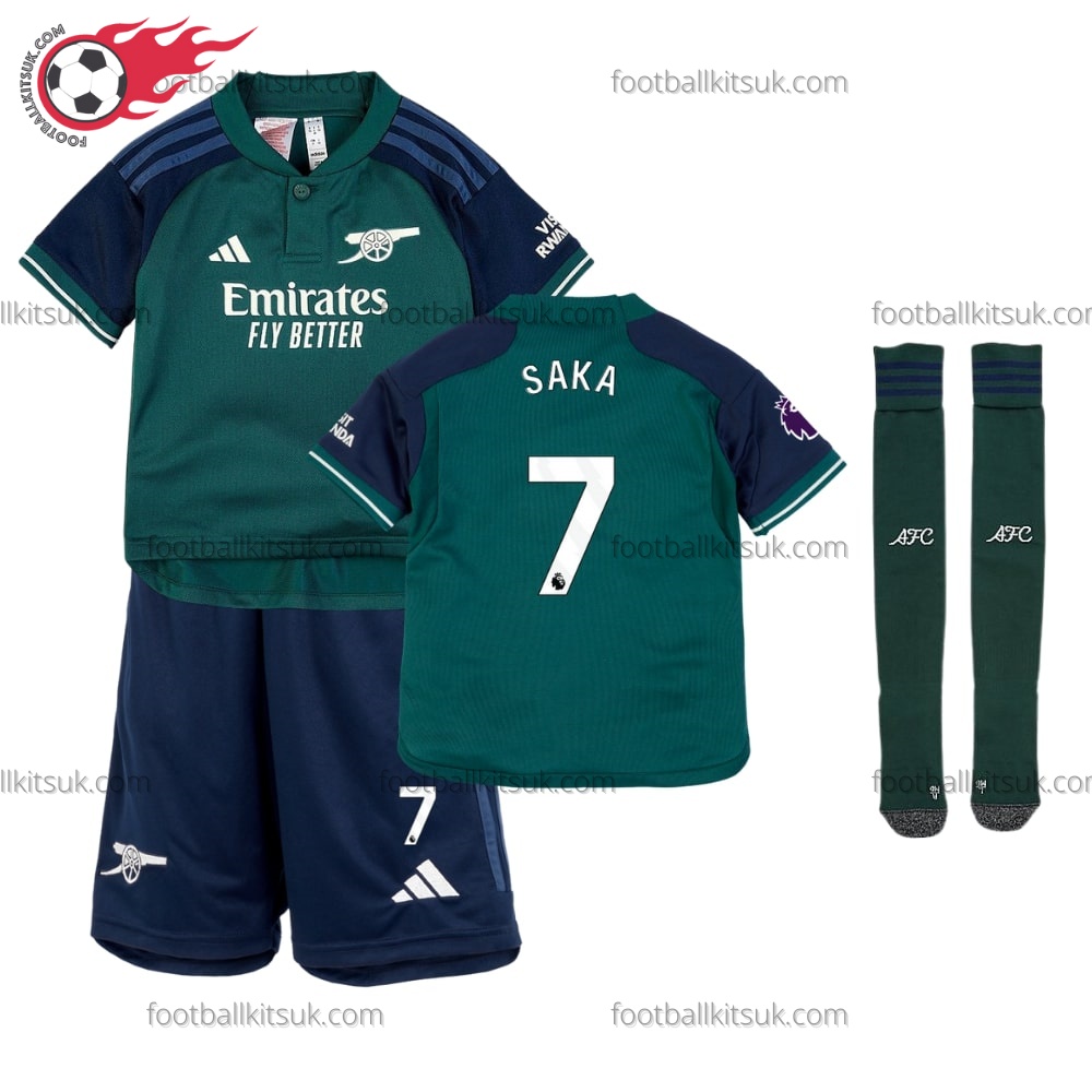 Arsenal Saka 7 Third 23/24 Kid Football Kits UK