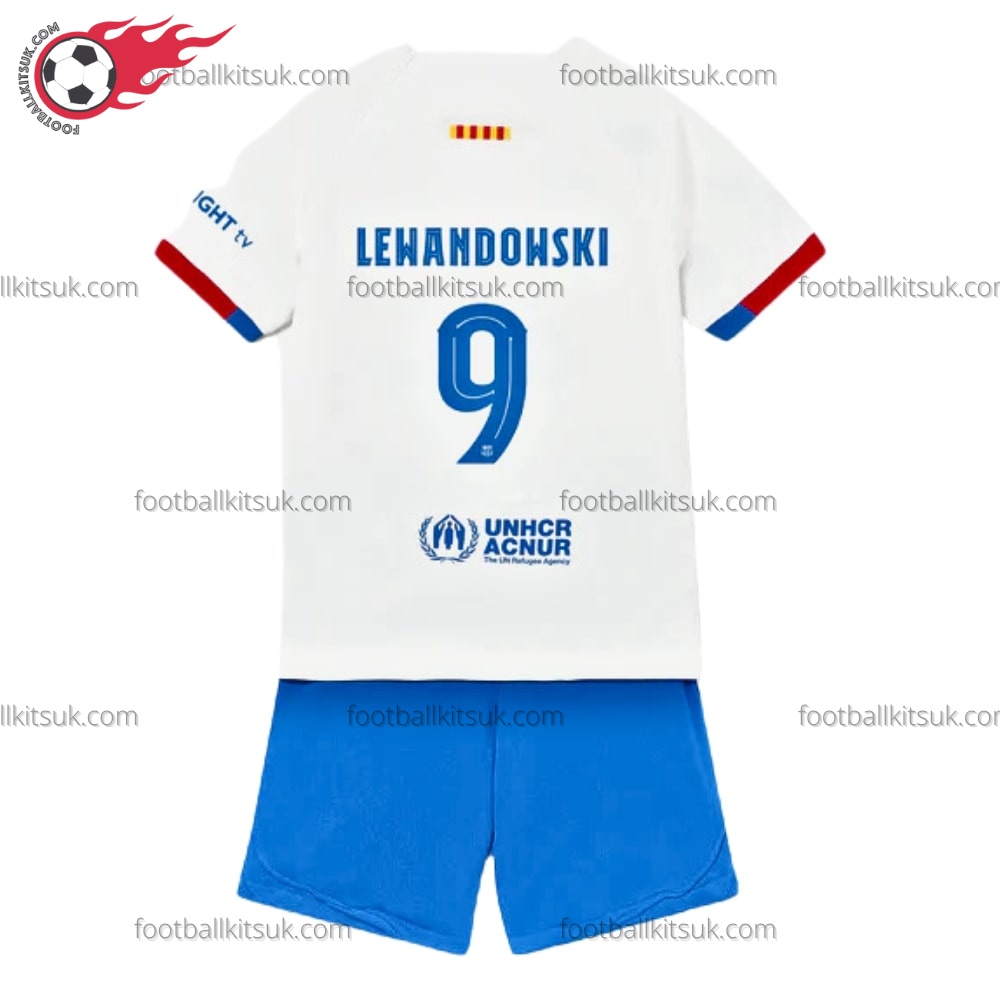 Barcelona Lewandowski 9 Away 23/24 Kid Football Kits
