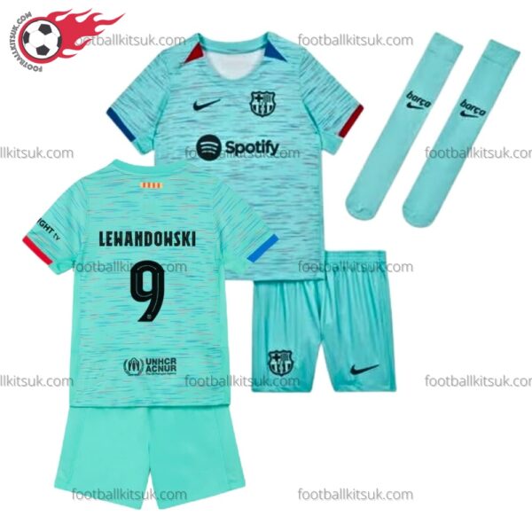 Barcelona Lewandowski 9 Third 23/24 Kid Football Kits