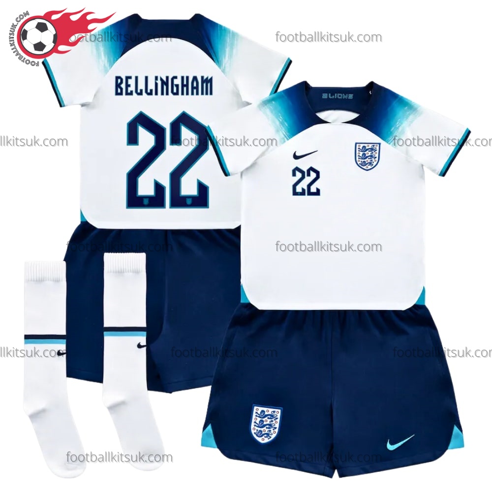 England Bellingham 22 Home 2022 Kid Football Kits UK