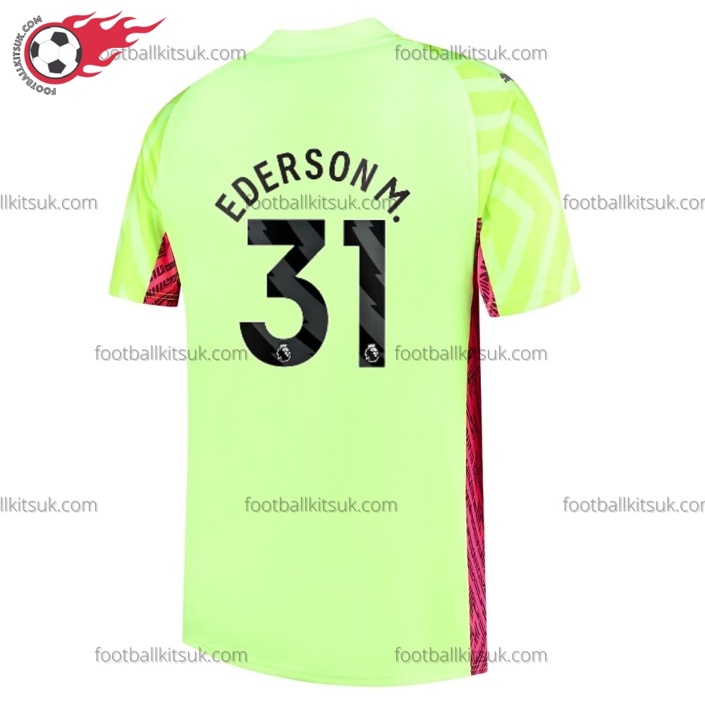 Man City Ederson M 31 Goalkeeper Green 23/24 Kid Football Kits