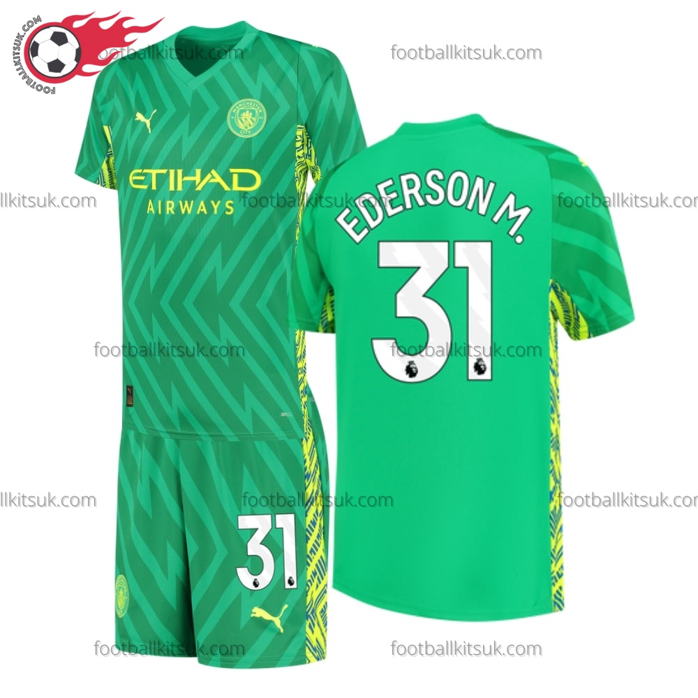 Man City Ederson M 31 Goalkeeper Away 23/24 Kid Football Kits