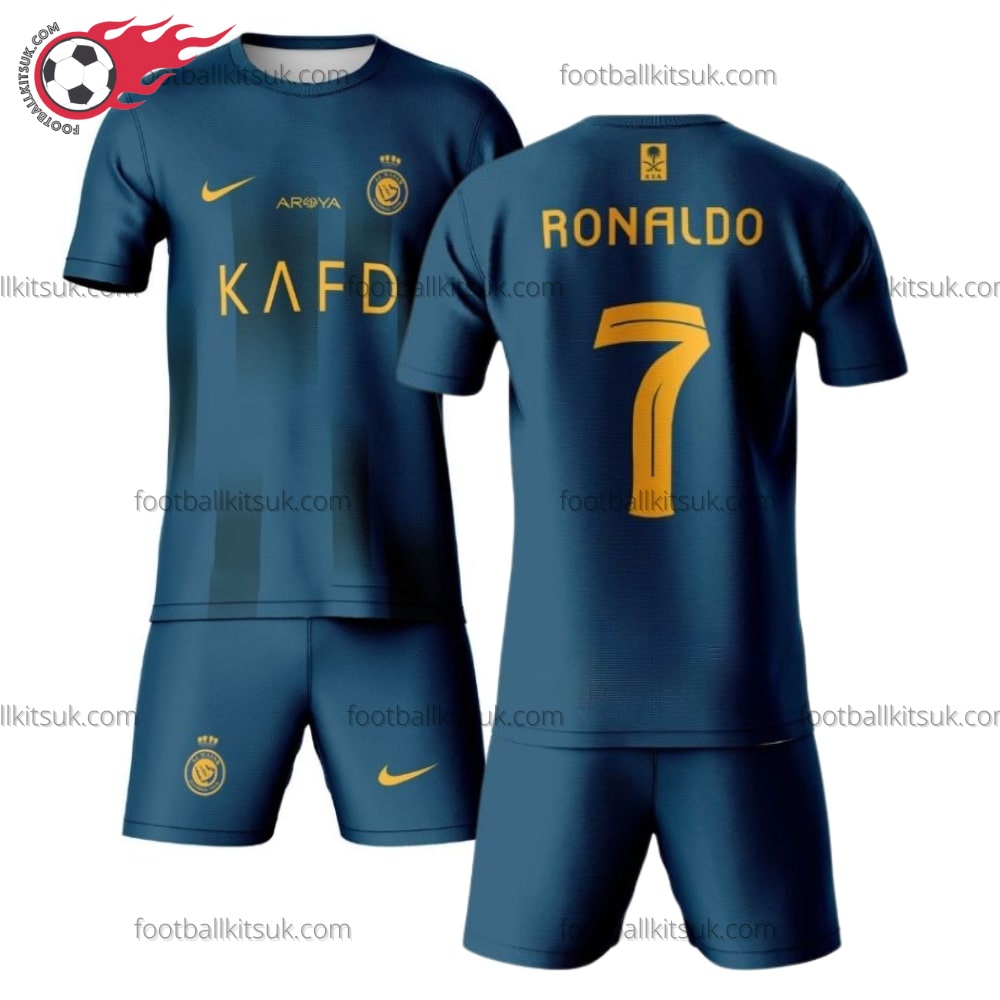 Al Nassr Ronaldo 7 Away 23/24 Kid Football Kits UK