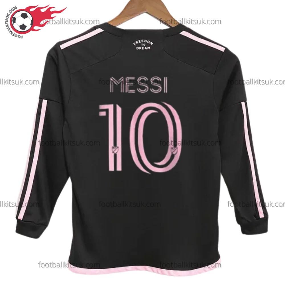 Inter Miami Messi 10 Black Long Sleeve 23/24 Kid Football Kits UK