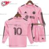 Inter Miami Messi 10 Pink Long Sleeve 23/24 Kid Football Kits UK