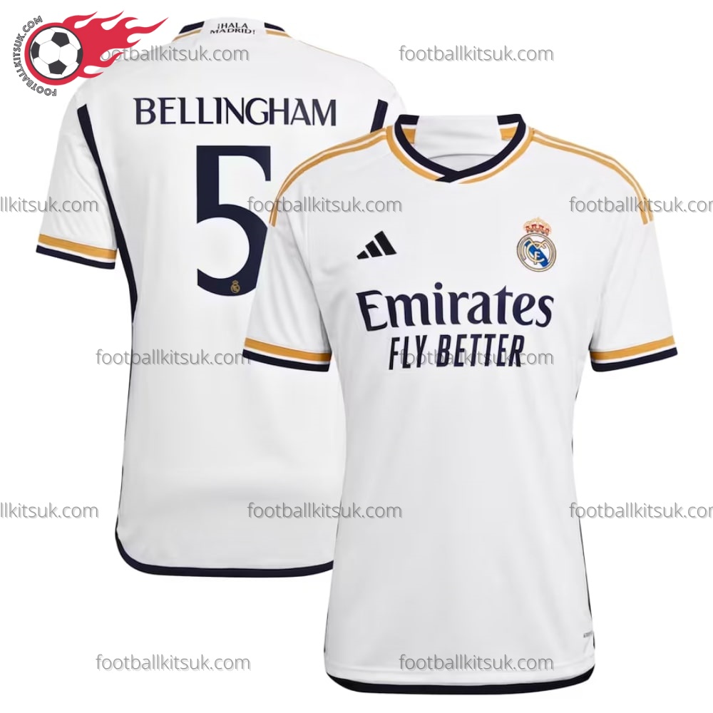 Real Madrid Bellingham 5 Home 23/24 Men Football Shirt UK