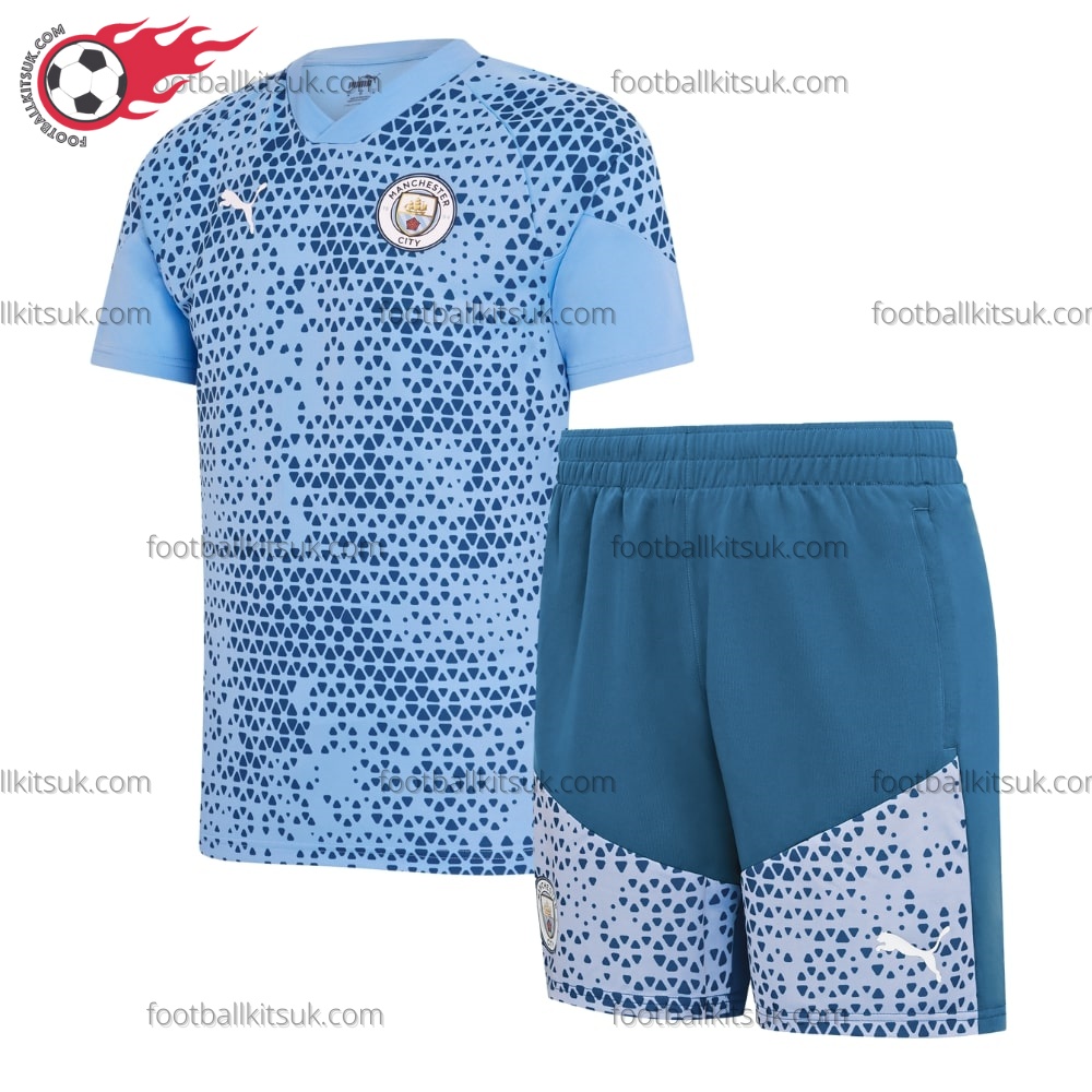 Man City Blue Training 23/24 Kid Football Kits UK