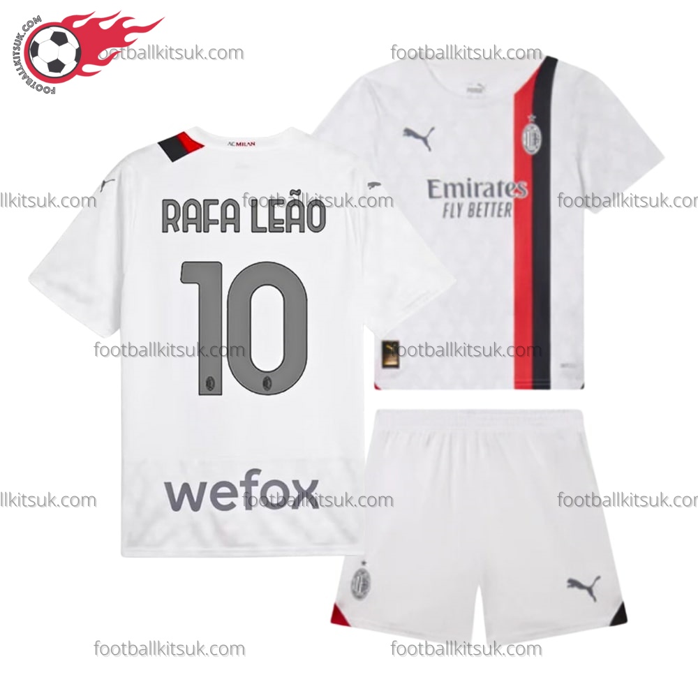 AC Milan Rafa Leao 10 Away 23/24 Kid Football Kits UK