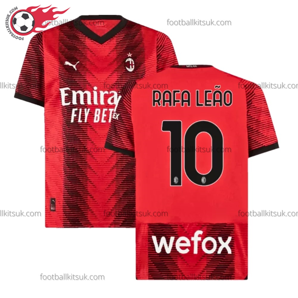 AC Milan Rafa Leao 10 Home 23/24 Men Football Shirt UK
