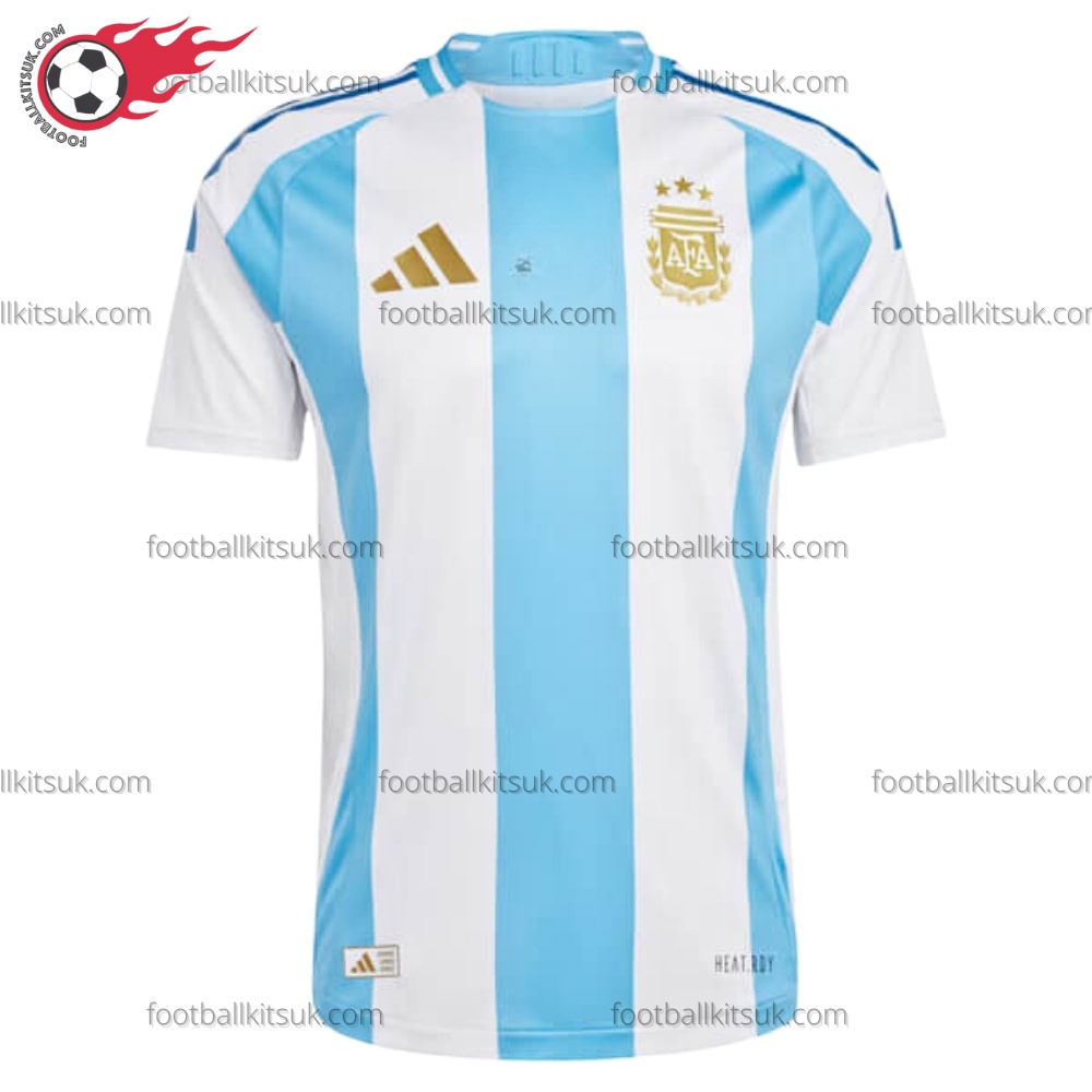 Argentina Home 2024 White Short Kid Football Kits
