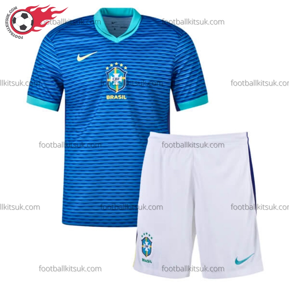 Brazil Away 2024 Kid Football Kits UK