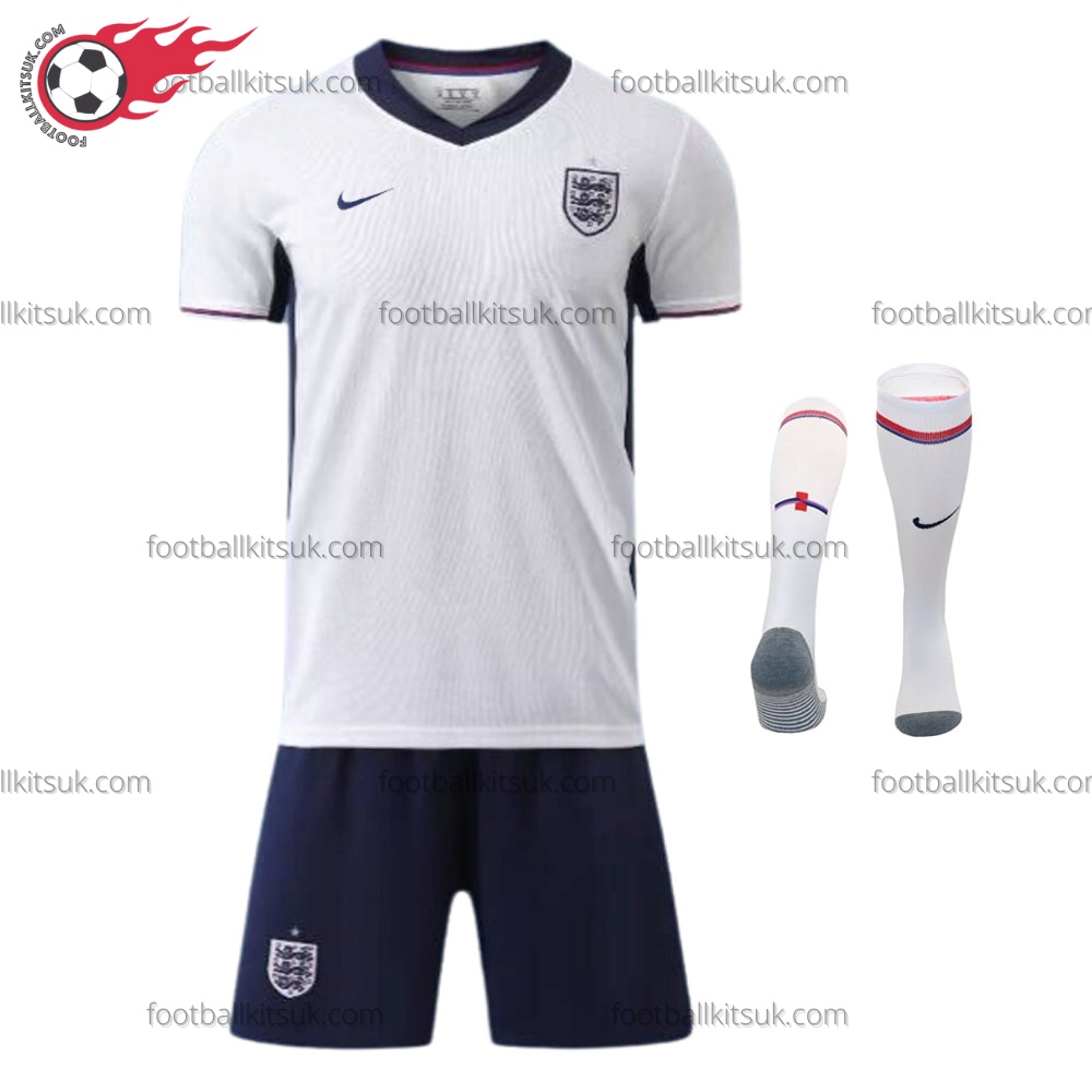 England Home 2024 Kid Football Kits UK