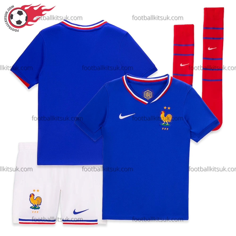 France Home 2024 Kid Football Kits UK