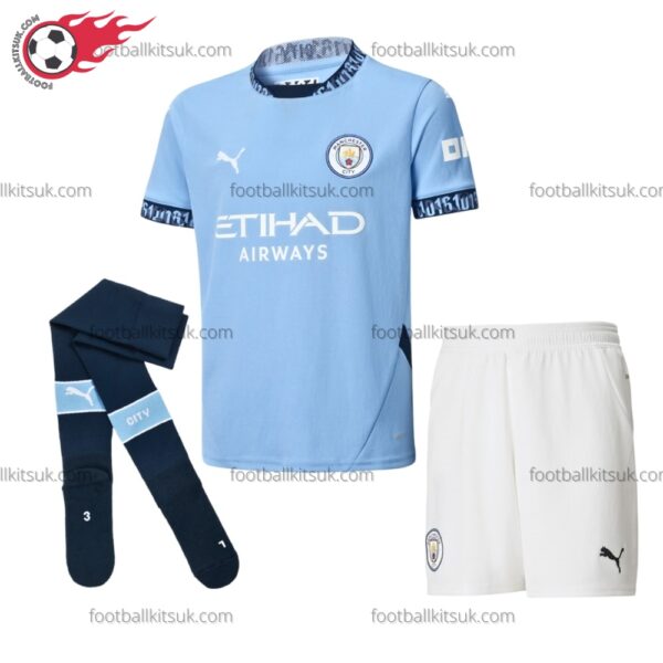 Man City Home 24/25 Kid Football Kits UK