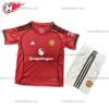 Manchester United Home 25/26 Kid Football Kits UK Front View