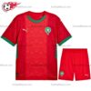 Morocco Home 25/26 Kid Football Kits UK Front View